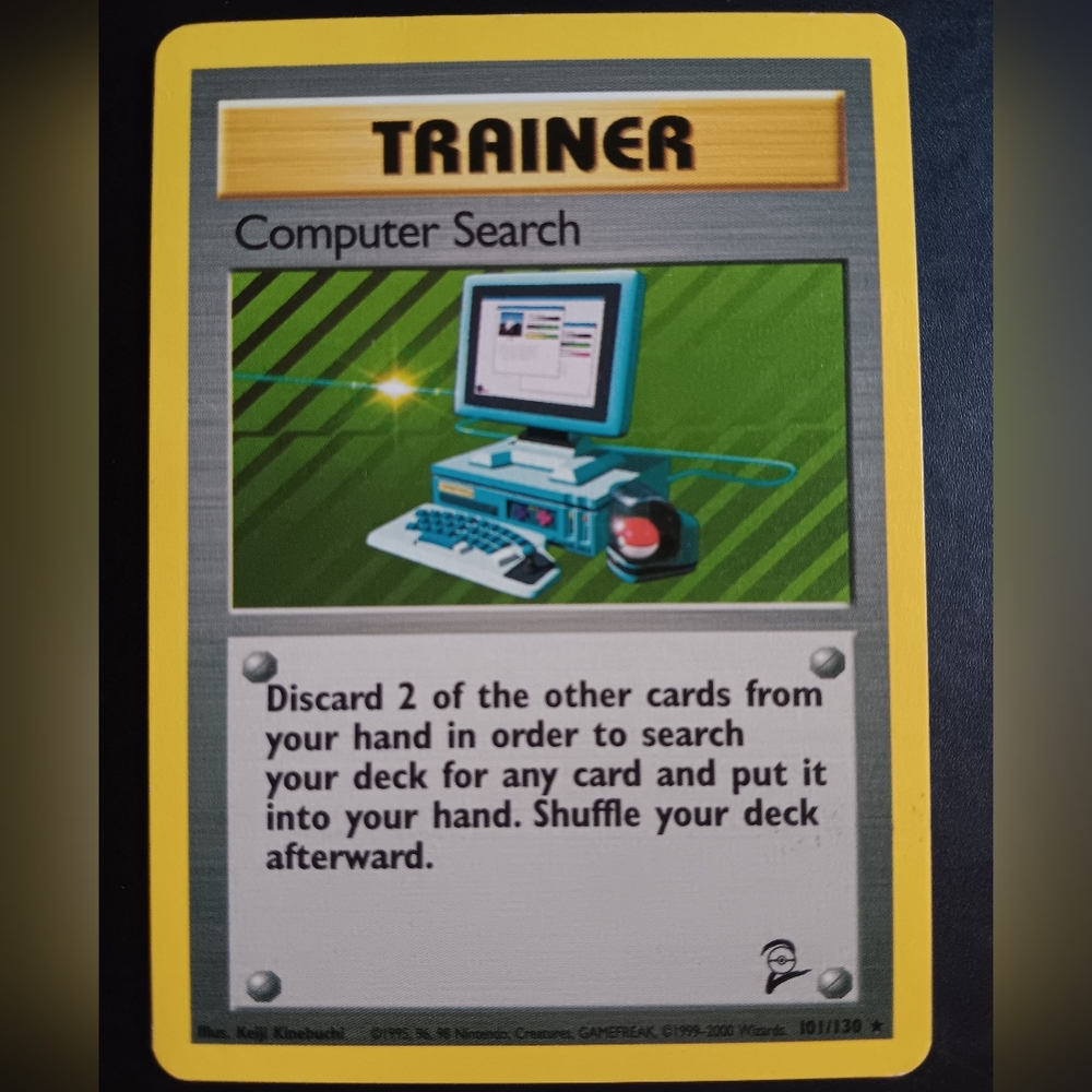 Computer Search Trainer Pokemon Card - Base Set 2 - 101/130 Rare Non-Holo